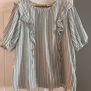 Universal Thread Blue and White Striped Top